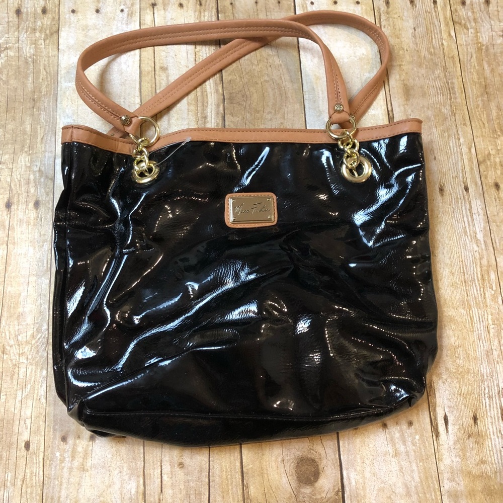 Marc Fisher purse black tan tote style